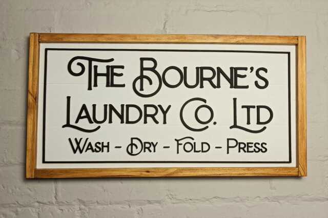 Personalised Farmhouse Laundry Room Sign 3D Vintage Style Framed Wood Art - image 1