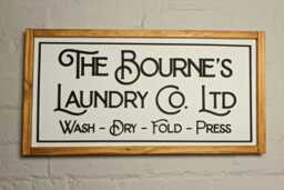 Personalised Farmhouse Laundry Room Sign 3D Vintage Style Framed Wood Art - thumbnail 1