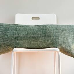 "Handwoven Lumbar Pillow Cover Vintage Karen Batik Hemp, Fringes - 14"" X 36" - thumbnail 2