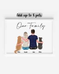 Personalised Dog Couple Print, Print With & Cat, Portrait, Mum Gift, Valentines Day Gift From Dog, Cat - thumbnail 1