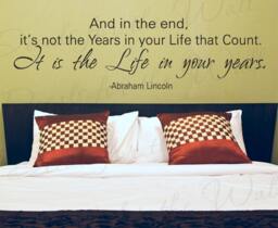 Abraham Lincoln Its Not End Years Your Life Inspirational Family Love Vinyl Wall Decal Quote Sticker Lettering Art Decor Decoration In75 - thumbnail 1