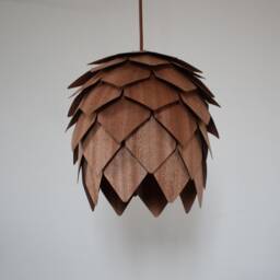 Handmade Sapele Pine Cone Pendant Light-Ceiling Light-Wood Light-Chandelier-Light Fixture-Artichoke Light-Acorn Light - thumbnail 2