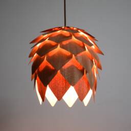 Handmade Sapele Pine Cone Pendant Light-Ceiling Light-Wood Light-Chandelier-Light Fixture-Artichoke Light-Acorn Light - thumbnail 1