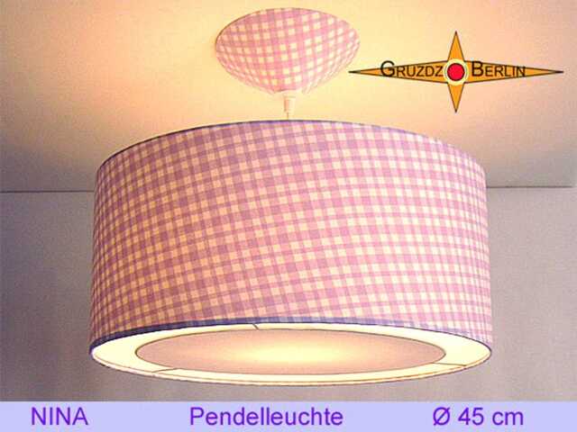 Purple Checkered Hanging Lamp Nina Pendant With Light Edge Diffuser in Many Sizes Of Your Choice - image 1