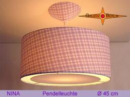 Purple Checkered Hanging Lamp Nina ??45 cm Pendant With Light Edge Diffuser - thumbnail 1
