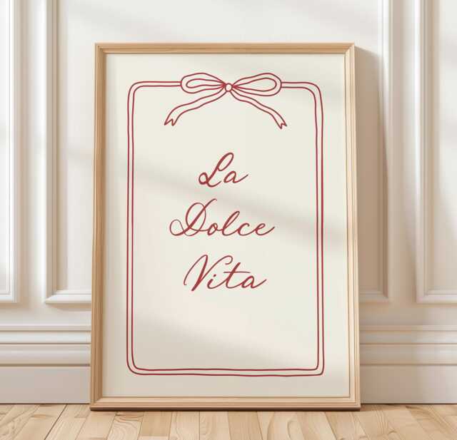 La Dolce Vita Print Minimalist Italian Typography Art - image 1