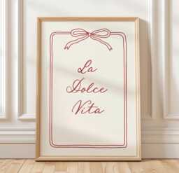 La Dolce Vita Print Minimalist Italian Typography Art - thumbnail 1