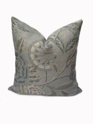 Thibaut Cleo Anna French Savoy Collection Cushion Cover Pillow Spa On Flax Blue Double Sided - thumbnail 1