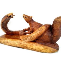 Wooden Cobra Statue, Snake Figurine, Animal Art, Sculpture, Art Hand Carved Gift - thumbnail 2