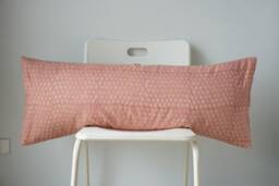 Lumbar Pillow Cover Indian Block Print, Natural Dyed Batik Textile - thumbnail 1
