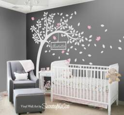 Personalized Tree Wall Decal, Nursery Decor, Vinyl Decals