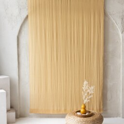 Linen Rod Pocket & Sheer Curtains in Light Mustard Color. Handmade Linen Curtains. Curtain Panel. Ruffled Header - thumbnail 2