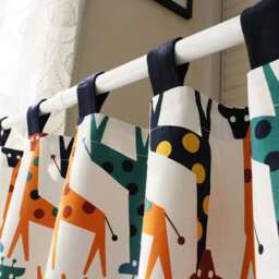 Tab Top Cafe Curtain Window Valance/Kitchen Curtain/Kids Nursery/Child Playroom/Bathroom Shower CurtainGiraffe, Free Gift - thumbnail 3