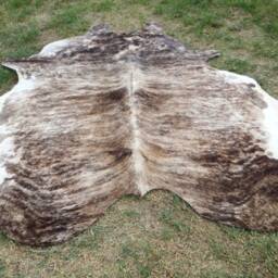 Brindle Gray Brown Large New Cowhide Rug Natural Hair On - 6x6 Ft Size Approx Tri-Color Brown Tones Soft Carpet Cow Hide R-R T - thumbnail 2
