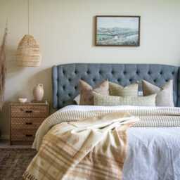 Off White Tan Indian Wool Throw Blanket, Handwoven Sofa & Warm Neutral Bed Runner - Heera - thumbnail 2