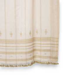 Off White Indian Wool Throw Blanket, Handwoven Couch Coverlet With Neutral Bedroom Layer - Heera - thumbnail 2