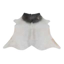 Luxurious Medium Grey & White Cowhide Rug - Unique Natural Pattern For Sophisticated Homes - 51x54 Inches - thumbnail 1