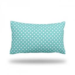 "Polka Dots On Teal - Decorative Throw Pillow, Pillow Cover, Case Rectangle 13"" X 22" - thumbnail 1