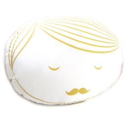 Limited Edition Guy Face Plush Pillow in Mustard Yellow Print - thumbnail 2