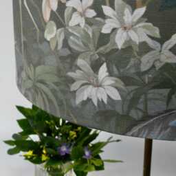 Handmade Heron Lampshade Nature Inspired Table/Pendant Light. Blue & Green Tones, Optional Fringe - thumbnail 2