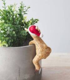 Christmas Plant Pot Santa Festive Hanging Highland Cow Coo Decoration Hanger - thumbnail 2
