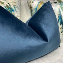 "Luxury Indigo Navy Bolster Cushion Cover - 12"" X 20" - thumbnail 3