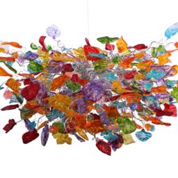 Hanging Chandeliers - Light Fixtures Colorful Flowers & Leaves For Dining Room Or Living Room - thumbnail 3