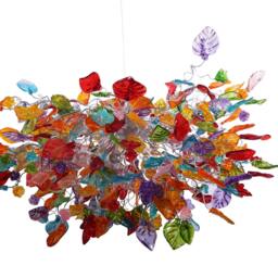 Hanging Chandeliers - Light Fixtures Colorful Flowers & Leaves For Dining Room Or Living Room - thumbnail 2