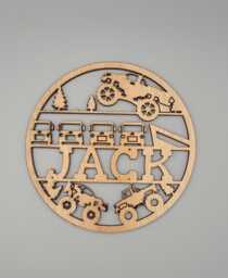 Personalised Monster Trucks Boys Bedroom Decor, Nursery Decor Name, Door Or Wall Hanger in Acrylic Wood - thumbnail 1