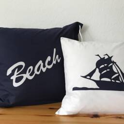 1 Pillow Cover Cushion Maritime Beach 50x50cm - thumbnail 2