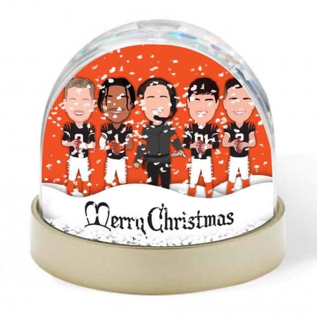 Bengals 2024-25 Vector Heroes Christmas Snow Globe American Football Great Gift For Cincinnati Fans