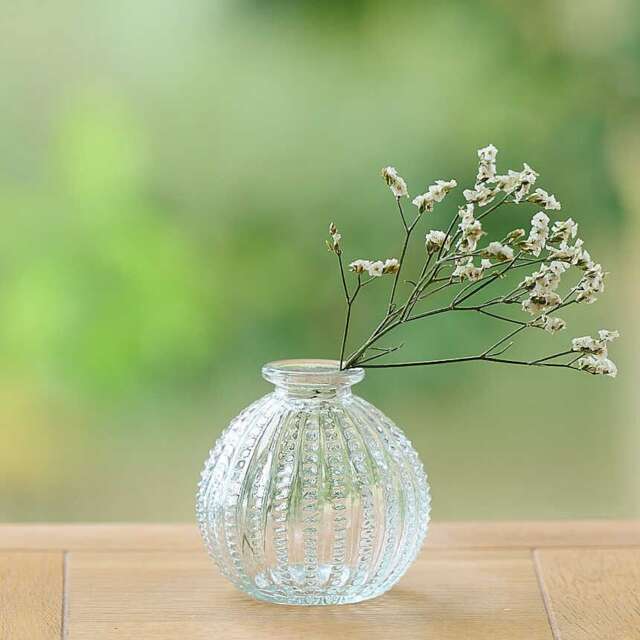 Dotty Glass Bud Vase Vintage Onion Shape, Wedding Centerpiece - image 1