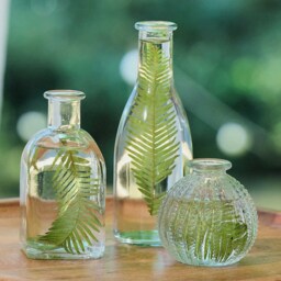 Dotty Glass Bud Vase Vintage Onion Shape, Wedding Centerpiece - thumbnail 3