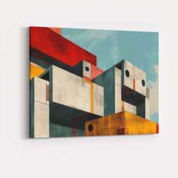 Modern Minimalist Geometric Architecture Building Design Canvas Wall Art Print Decor Picture Ready To Hang - thumbnail 4