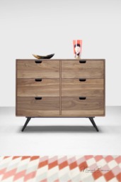 Mid-Century Solid Wood 6-Drawer Chest Of Drawers - thumbnail 1