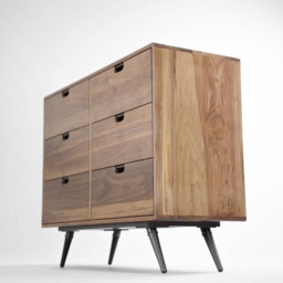 Mid-Century Solid Wood 6-Drawer Chest Of Drawers - thumbnail 2