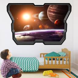Planets Space Wall Sticker Mural Decal Print Art Astronomy Stars Ad53 - thumbnail 2