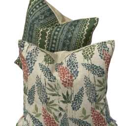 Clover & Fern Cushion Cover Rustic Oatmeal Cotton-Linen, Handmade UK - thumbnail 3