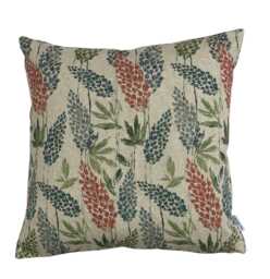 Clover & Fern Cushion Cover Rustic Oatmeal Cotton-Linen, Handmade UK - thumbnail 1