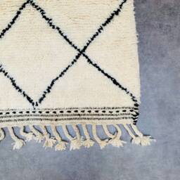 Custom Runner Rug, 2.5x9Ft, Moroccan Rug Long Curve Runner Berber, Hallway Berber White - Handmade -Handwoven - thumbnail 3