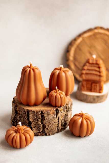 Pumpkin Candles, Fall Decor Candle, Halloween Decor, Thanksgiving Gift Set Pumpkins, Home Autumn Candle - image 1