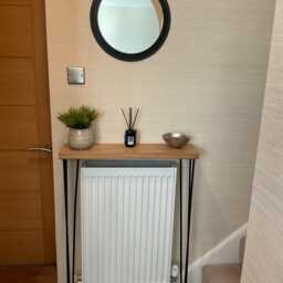 Solid Oak Hand-Made Console Table With Black Three Pin Hairpin Legs. - Hallway/Radiator Cover - thumbnail 3