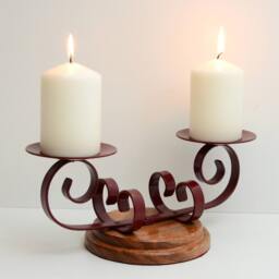 Unique 2 Pillar Candle Holder - thumbnail 2