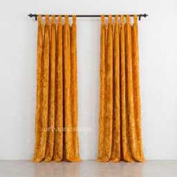 Gold Luxury Velvet Curtain, Bohemian Custom Length Curtain, Single Window Panel - thumbnail 3
