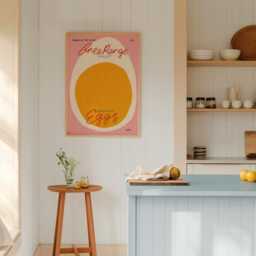 Eggs Print, Quirky Kitchen Poster, Wall Art, Decor, Colourful Food Trendy Unframed - thumbnail 3