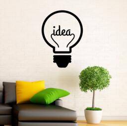 Idea Symbol Motivation Quote Wall Decal Lightbulb Vinyl Stickers Home Interior Design Sayings Bedroom Decor Door Sticker - 26M01Q - thumbnail 1