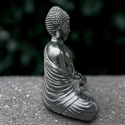 Black Buddha Sculpture Concrete Statue Stone Japanese Decoration Handmade Art Lover Gift Zen Garden Ornament - thumbnail 4