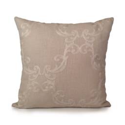 Neutral - Off White Pillow, Decorative Throw Pillow Cover, Cushion Accent Pillow, Transparent Linen Pillow, Silk Embroidery, Pillowcase - thumbnail 1