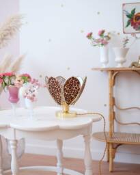 Flower Table Lamp - Leopard Pattern