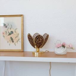 Flower Table Lamp - Leopard Pattern - thumbnail 2